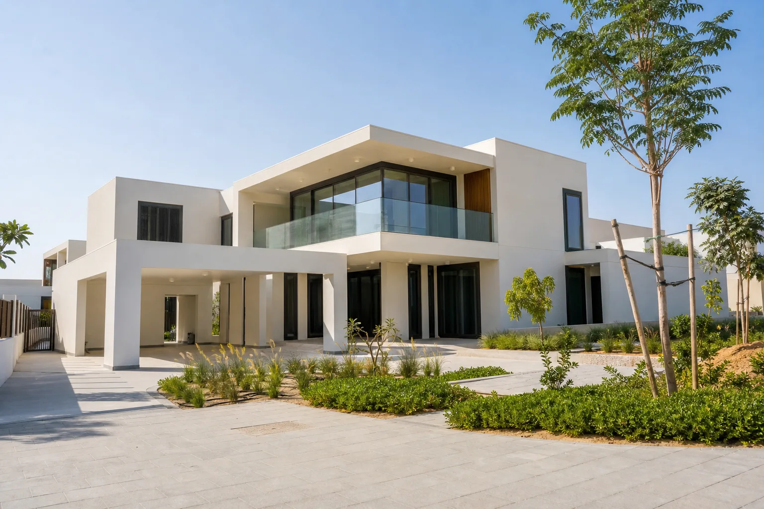 Villa nueva en construcción en un nuevo barrio residencial de Dubái